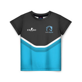 Детская футболка 3D с принтом Liquid - NitrO Player CS GO в Белгороде, 100% гипоаллергенный полиэфир | прямой крой, круглый вырез горловины, длина до линии бедер, чуть спущенное плечо, ткань немного тянется | dota | dota 2 | team | team liquid | дота | киберспорт | логотип | эмблема