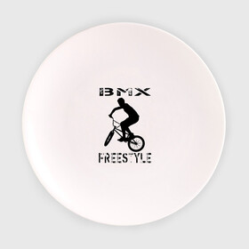 Тарелка 3D с принтом BMX FreeStyle в Белгороде, фарфор | диаметр - 210 мм
диаметр для нанесения принта - 120 мм | Тематика изображения на принте: bmx | freestyle | велик | велосипед | трюки | экстрим