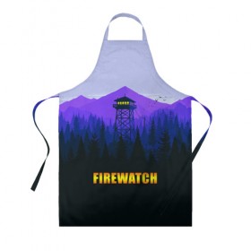 Фартук 3D с принтом Firewatch в Белгороде, 100% полиэстер | общий размер — 65 х 85 см, ширина нагрудника — 26 см, горловина — 53 см, длина завязок — 54 см, общий обхват в поясе — 173 см. Принт на завязках и на горловине наносится с двух сторон, на основной части фартука — только с внешней стороны | вышка | закат | лес | пейзаж