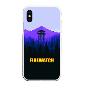 Чехол для iPhone XS Max матовый с принтом Firewatch в Белгороде, Силикон | Область печати: задняя сторона чехла, без боковых панелей | вышка | закат | лес | пейзаж