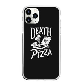 Чехол для iPhone 11 Pro Max матовый с принтом Death By Pizza в Белгороде, Силикон |  | рука | скелет | умереть от пицы