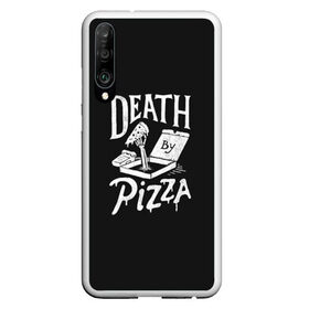 Чехол для Honor P30 с принтом Death By Pizza в Белгороде, Силикон | Область печати: задняя сторона чехла, без боковых панелей | Тематика изображения на принте: рука | скелет | умереть от пицы