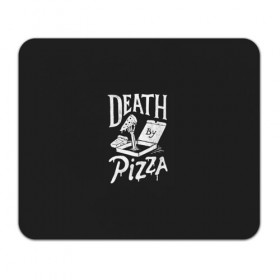 Коврик прямоугольный с принтом Death By Pizza в Белгороде, натуральный каучук | размер 230 х 185 мм; запечатка лицевой стороны | Тематика изображения на принте: рука | скелет | умереть от пицы