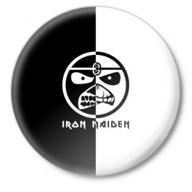 Значок с принтом Iron Maiden в Белгороде,  металл | круглая форма, металлическая застежка в виде булавки | 
