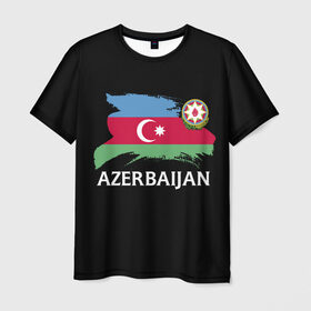Мужская футболка 3D с принтом Азербайджан в Белгороде, 100% полиэфир | прямой крой, круглый вырез горловины, длина до линии бедер | azerbaijan | azerbaycan | baku | sssr | азербайджан | азербайджанская | азия | айзербайджан | баку | карта | мусульмане | народ | республика | советский союз | ссср | страна | флаг
