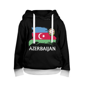 Детская толстовка 3D с принтом Азербайджан в Белгороде, 100% полиэстер | двухслойный капюшон со шнурком для регулировки, мягкие манжеты на рукавах и по низу толстовки, спереди карман-кенгуру с мягким внутренним слоем | azerbaijan | azerbaycan | baku | sssr | азербайджан | азербайджанская | азия | айзербайджан | баку | карта | мусульмане | народ | республика | советский союз | ссср | страна | флаг