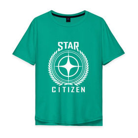 Мужская футболка хлопок Oversize с принтом Star Citizen в Белгороде, 100% хлопок | свободный крой, круглый ворот, “спинка” длиннее передней части | Тематика изображения на принте: игра | космический | космос | симулятор