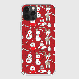 Чехол для iPhone 12 Pro с принтом Новый год в Белгороде, силикон | область печати: задняя сторона чехла, без боковых панелей | дед мороз | новогодний олень | новый год | олень | пингвин | подарок на новый год | снеговик