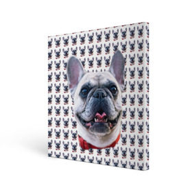 Холст квадратный с принтом Французский бульдог в Белгороде, 100% ПВХ |  | Тематика изображения на принте: бульдог | бульдожка | пес | песик | собака | французский бульдог
