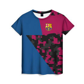 Женская футболка 3D с принтом FC Barca 2018 Creative uniform в Белгороде, 100% полиэфир ( синтетическое хлопкоподобное полотно) | прямой крой, круглый вырез горловины, длина до линии бедер | fc | fc barcelona | fcb | барселона | спорт | спортивные | фк | футбол | футбольный клуб