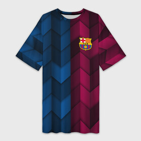 Платье-футболка 3D с принтом FC Barca 2018 Creative uniform в Белгороде,  |  | fc | fc barcelona | fcb | барселона | спорт | спортивные | фк | футбол | футбольный клуб