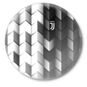 Значок с принтом Juventus 2018 Geometry Sport в Белгороде,  металл | круглая форма, металлическая застежка в виде булавки | fc | juventus | спорт | спортивные | фк | футбол | футбольный клуб | ювентус