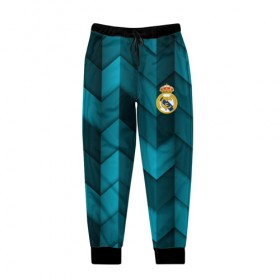 Мужские брюки 3D с принтом Real Madrid 2018 Sport в Белгороде, 100% полиэстер | манжеты по низу, эластичный пояс регулируется шнурком, по бокам два кармана без застежек, внутренняя часть кармана из мелкой сетки | Тематика изображения на принте: 