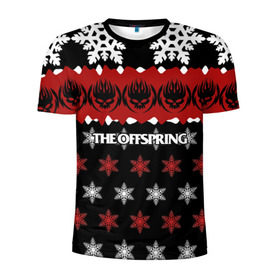 Мужская футболка 3D спортивная с принтом Праздничный The Offspring в Белгороде, 100% полиэстер с улучшенными характеристиками | приталенный силуэт, круглая горловина, широкие плечи, сужается к линии бедра | the offspring | офспринг | оффспринг | рок