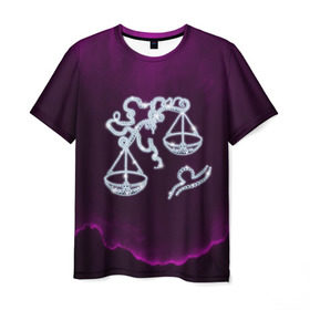 Мужская футболка 3D с принтом Весы в Белгороде, 100% полиэфир | прямой крой, круглый вырез горловины, длина до линии бедер | весы | звезды | знаки зодиака | космос | созвездие