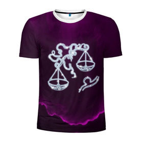 Мужская футболка 3D спортивная с принтом Весы в Белгороде, 100% полиэстер с улучшенными характеристиками | приталенный силуэт, круглая горловина, широкие плечи, сужается к линии бедра | весы | звезды | знаки зодиака | космос | созвездие