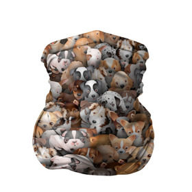 Бандана-труба 3D с принтом Щенки в Белгороде, 100% полиэстер, ткань с особыми свойствами — Activecool | плотность 150‒180 г/м2; хорошо тянется, но сохраняет форму | бультерьер | корги | мопс | паттерн | пес | питбуль | породы | собака | собачка | хаски | щенок