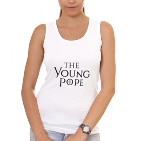 Женская майка хлопок с принтом The young pope в Белгороде, 95% хлопок, 5% эластан |  | young pope | джуд лоу | молодой папа