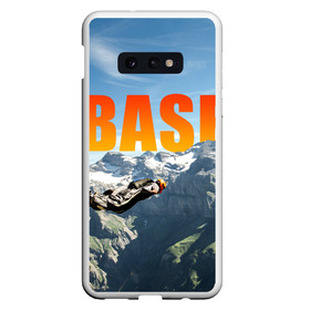 Чехол для Samsung S10E с принтом base jumping в Белгороде, Силикон | Область печати: задняя сторона чехла, без боковых панелей | adrenaline | b.a.s.e. | base jumping | danger | extreme | freedom | height | jump | parachute | risk | skydive | адреналин | бейс | бейсджампинг | высота | парашют | прыжок | риск | свобода | экстрим