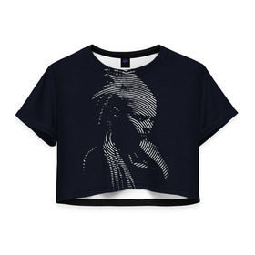Женская футболка 3D укороченная с принтом Йоланди Фиссер в Белгороде, 100% полиэстер | круглая горловина, длина футболки до линии талии, рукава с отворотами | die antwoord | yolandi visser |   | йоланди фиссер