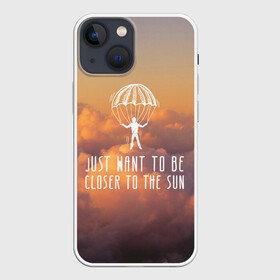 Чехол для iPhone 13 mini с принтом skydive в Белгороде,  |  | adrenaline | base jumping | extreme | jump | parachute | sky | skydive | адреналин | бейс | бейсджампинг | высота | небо | облака | парашют | полет | прыжок | риск | самолет | свобода | экстрим