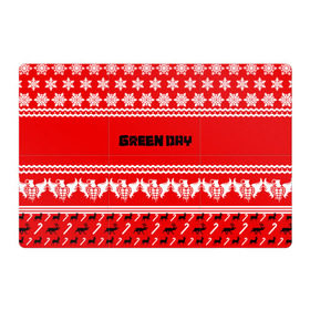 Магнитный плакат 3Х2 с принтом Праздничный Green Day в Белгороде, Полимерный материал с магнитным слоем | 6 деталей размером 9*9 см | green day | билли джо армстронг | грин дей | зелёный день | майк дёрнт | тре кул