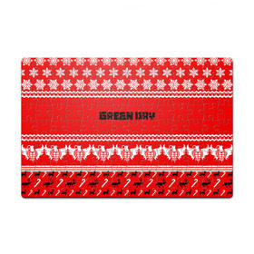 Пазл магнитный 126 элементов с принтом Праздничный Green Day в Белгороде, полимерный материал с магнитным слоем | 126 деталей, размер изделия —  180*270 мм | green day | билли джо армстронг | грин дей | зелёный день | майк дёрнт | тре кул