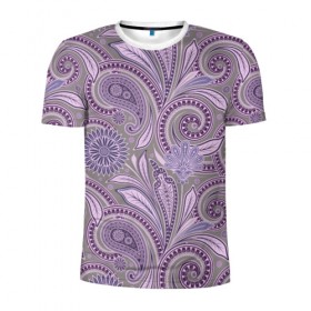 Мужская футболка 3D спортивная с принтом Цветочный Узор в Белгороде, 100% полиэстер с улучшенными характеристиками | приталенный силуэт, круглая горловина, широкие плечи, сужается к линии бедра | узор | цветы