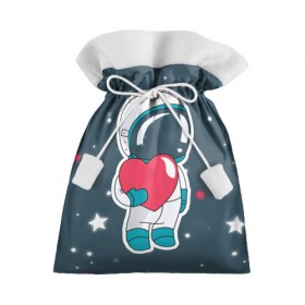 Подарочный 3D мешок с принтом Космонавт в Белгороде, 100% полиэстер | Размер: 29*39 см | Тематика изображения на принте: cosmonaut | cosmos | cute | heart | love | космонавт | космос | любовь | мило | сердце
