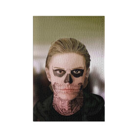 Обложка для паспорта матовая кожа с принтом Tate в Белгороде, натуральная матовая кожа | размер 19,3 х 13,7 см; прозрачные пластиковые крепления | Тематика изображения на принте: ahs | american horror story | американская история ужасов
