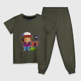 Детская пижама хлопок с принтом Stranger Things в Белгороде, 100% хлопок |  брюки и футболка прямого кроя, без карманов, на брюках мягкая резинка на поясе и по низу штанин
 | dustin | stranger things | очень странные дела