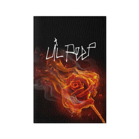 Обложка для паспорта матовая кожа с принтом Надпись LiL PEEP в Белгороде, натуральная матовая кожа | размер 19,3 х 13,7 см; прозрачные пластиковые крепления | lil peep | лил пип | огонь | роза