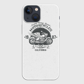 Чехол для iPhone 13 mini с принтом Vintage motocycle в Белгороде,  |  | harley | motorbike | motorcycle | race | rider | ryder | skull | speed | байк | гонки | гонщик | мото | мотобайк | мотоцикл | райдер | скорость | харлей | череп