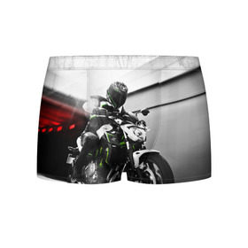 Мужские трусы 3D с принтом Kawasaki в Белгороде, 50% хлопок, 50% полиэстер | классическая посадка, на поясе мягкая тканевая резинка | motorbike | motorcycle | race | rider | ryder | speed | yamaha | байк | гонки | гонщик | кавасаки | мото | мотобайк | мотоцикл | райдер | скорость | ямаха
