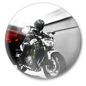 Значок с принтом Kawasaki в Белгороде,  металл | круглая форма, металлическая застежка в виде булавки | Тематика изображения на принте: motorbike | motorcycle | race | rider | ryder | speed | yamaha | байк | гонки | гонщик | кавасаки | мото | мотобайк | мотоцикл | райдер | скорость | ямаха