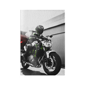 Обложка для паспорта матовая кожа с принтом Kawasaki в Белгороде, натуральная матовая кожа | размер 19,3 х 13,7 см; прозрачные пластиковые крепления | motorbike | motorcycle | race | rider | ryder | speed | yamaha | байк | гонки | гонщик | кавасаки | мото | мотобайк | мотоцикл | райдер | скорость | ямаха