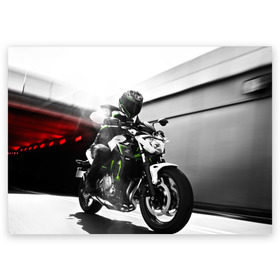 Поздравительная открытка с принтом Kawasaki в Белгороде, 100% бумага | плотность бумаги 280 г/м2, матовая, на обратной стороне линовка и место для марки
 | Тематика изображения на принте: motorbike | motorcycle | race | rider | ryder | speed | yamaha | байк | гонки | гонщик | кавасаки | мото | мотобайк | мотоцикл | райдер | скорость | ямаха