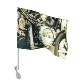 Флаг для автомобиля с принтом Vintage motocycle в Белгороде, 100% полиэстер | Размер: 30*21 см | harley | motorbike | motorcycle | race | rider | ryder | speed | байк | гонки | гонщик | мото | мотобайк | мотоцикл | райдер | скорость | харлей