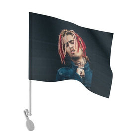 Флаг для автомобиля с принтом Lil Pump в Белгороде, 100% полиэстер | Размер: 30*21 см | esketit | esskeetit | gang | lil | pump | rap | качер | лил | маленький | насос | памп | репер | рэпер | рэппер | с дредами | эшкере | эшкерее | эшкереее | эшкерееее | эщкере | эщкерее | эщкереее | эщкерееее