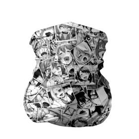 Бандана-труба 3D с принтом Ahegao в Белгороде, 100% полиэстер, ткань с особыми свойствами — Activecool | плотность 150‒180 г/м2; хорошо тянется, но сохраняет форму | anime | аниме | лицо | паттрен | чернобелый
