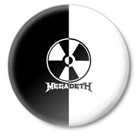 Значок с принтом Megadeth в Белгороде,  металл | круглая форма, металлическая застежка в виде булавки | megadet | megadeth | группа | дирк вербурен | дэвид эллефсон | дэйв мастейн | кико лоурейро | мегадет | мегадетх | метал | рок | трэш | трэшметал | тяжелый | хард | хардрок | хеви | хевиметал