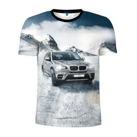 Мужская футболка 3D спортивная с принтом BMW X5 в Белгороде, 100% полиэстер с улучшенными характеристиками | приталенный силуэт, круглая горловина, широкие плечи, сужается к линии бедра | auto | race | авто | автомобиль | бмв | бумер | бэха | гонки | марка | машина