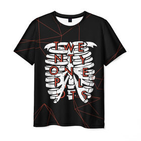 Мужская футболка 3D с принтом Twenty One Pilots Bones в Белгороде, 100% полиэфир | прямой крой, круглый вырез горловины, длина до линии бедер | rock | t.o.p. | top | twenty one pilots | рок