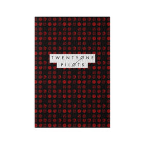 Обложка для паспорта матовая кожа с принтом Twenty One Pilots Red в Белгороде, натуральная матовая кожа | размер 19,3 х 13,7 см; прозрачные пластиковые крепления | rock | t.o.p. | top | twenty one pilots | рок