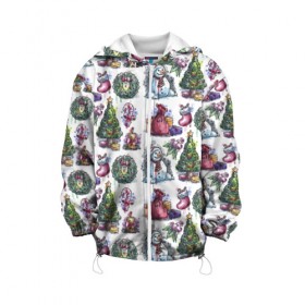 Детская куртка 3D с принтом Дуx рождества в Белгороде, 100% полиэстер | застежка — молния, подол и капюшон оформлены резинкой с фиксаторами, по бокам — два кармана без застежек, один потайной карман на груди, плотность верхнего слоя — 90 г/м2; плотность флисового подклада — 260 г/м2 | 