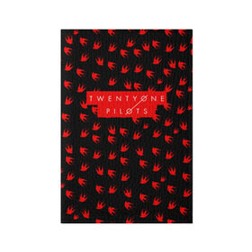 Обложка для паспорта матовая кожа с принтом Twenty One Pilots Birds Red в Белгороде, натуральная матовая кожа | размер 19,3 х 13,7 см; прозрачные пластиковые крепления | rock | t.o.p. | top | twenty one pilots | рок