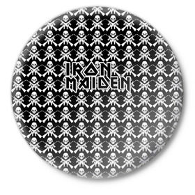 Значок с принтом Iron Maiden в Белгороде,  металл | круглая форма, металлическая застежка в виде булавки | iron maiden | адриан смит | айрон мейден | гроза | группа | дэйв мюррей | железная дева | ирон майден | метал | мрачный | музыка | песни | рок | стив харрис | тяжелый | флаг | хеви | хевиметал