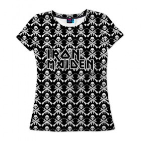 Женская футболка 3D с принтом Iron Maiden в Белгороде, 100% полиэфир ( синтетическое хлопкоподобное полотно) | прямой крой, круглый вырез горловины, длина до линии бедер | iron maiden | адриан смит | айрон мейден | гроза | группа | дэйв мюррей | железная дева | ирон майден | метал | мрачный | музыка | песни | рок | стив харрис | тяжелый | флаг | хеви | хевиметал
