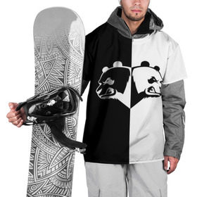 Накидка на куртку 3D с принтом Панда в Белгороде, 100% полиэстер |  | бамбук | бамбуковый медведь | белый | голова | два | животное | злость | красная книга | крутой | мишка | оскал | панда | прикольный | тату | цвета | чб | черный | ярость