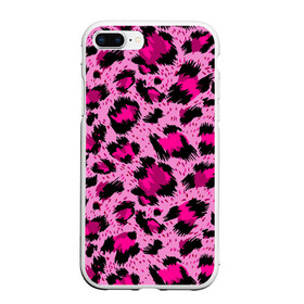 Чехол для iPhone 7Plus/8 Plus матовый с принтом Розовый леопард в Белгороде, Силикон | Область печати: задняя сторона чехла, без боковых панелей | гепард | леопард